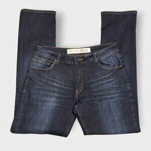 Barbell Apparel Mens Athletic Fit Jeans Dark Blue Wash Straight Leg Sz 34x32